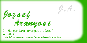 jozsef aranyosi business card